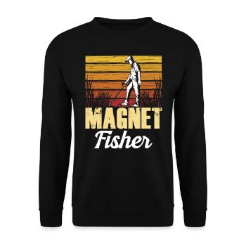 Aimant de pêche magnétique pour pêcheurs magnétique - Sweat-shirt Unisexe - noir - Devant - Alina (178cm) & Michal (187cm)