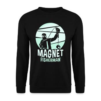 Aimant de pêche magnétique pour pêcheurs magnétique - Sweat-shirt Unisexe - noir - Devant - Alina (178cm) & Michal (187cm)