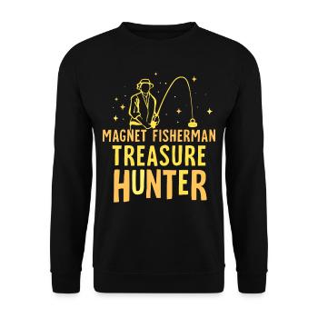 Magnetfischer Schatzsucher Magnetfischen Magnet - Unisex Pullover - Schwarz - Vorne - Alina (178cm) & Michal (187cm)