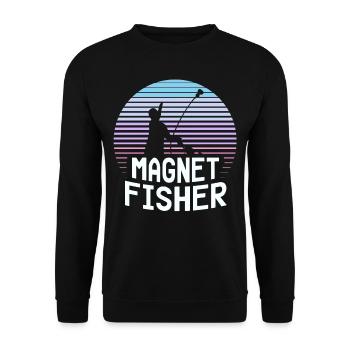 Magnet Pêcheur Aimant Pêche magnétique - Sweat-shirt Unisexe - noir - Devant - Alina (178cm) & Michal (187cm)