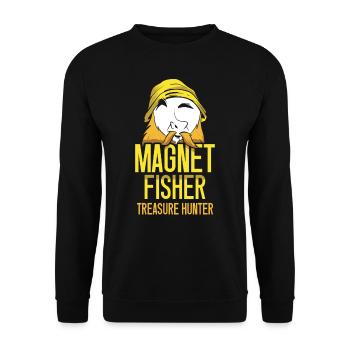 Magnetfischer Schatzsucher Magnet Magnetfischen - Unisex Pullover - Schwarz - Vorne - Alina (178cm) & Michal (187cm)
