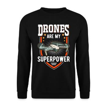 Les drones sont mon pilote de drone super-puissant - Sweat-shirt Unisexe - noir - Devant - Alina (178cm) & Michal (187cm)