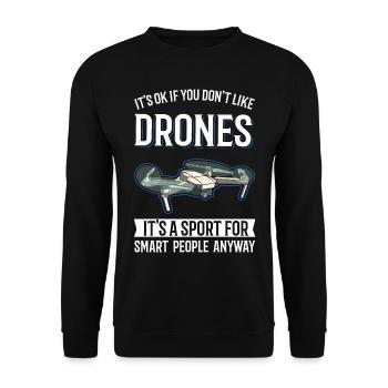 Drone Pilot Gift Drone Quadcopter - Unisex Sweatshirt - black - Front - Alina (178cm) & Michal (187cm)