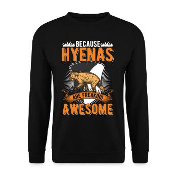 Hyäne Geschenk Erdwolf Hyena - Unisex Pullover - Schwarz - Vorne - Alina (178cm) & Michal (187cm)