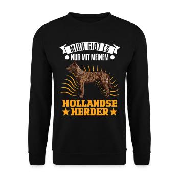 Hollandse Herder Hollandse Herderdshond - Unisex Pullover - Schwarz - Vorne - Alina (178cm) & Michal (187cm)