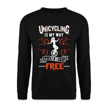 Unicyclist Gift Unicycle Girl - Unisex Sweatshirt - black - Front - Alina (178cm) & Michal (187cm)