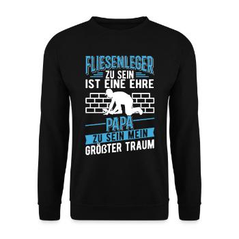 Fliesenleger und Papa Fliesenleger Vatertag - Unisex Pullover - Schwarz - Vorne - Alina (178cm) & Michal (187cm)