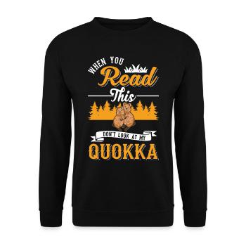 Quokka Cadeau Kangourou à queue courte - Sweat-shirt Unisexe - noir - Devant - Alina (178cm) & Michal (187cm)