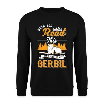 Gerbil Gift Racing Rat Germesau - Unisex Sweatshirt - black - Front - Alina (178cm) & Michal (187cm)