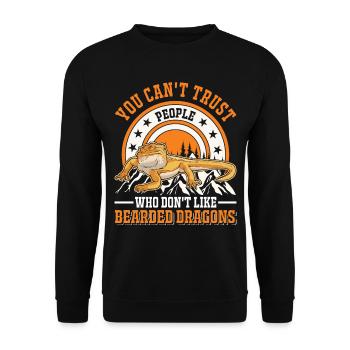Bearded Dragon Pogona Gift - Unisex Sweatshirt - black - Front - Alina (178cm) & Michal (187cm)