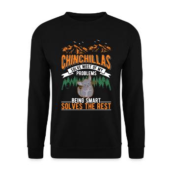 Chinchilla Gift Woolly Mouse Short-tailed Chinchilla - Unisex Sweatshirt - black - Front - Alina (178cm) & Michal (187cm)