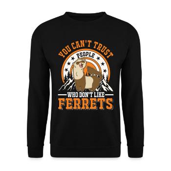 Ferret Lover Ferret Cadeau - Sweat-shirt Unisexe - noir - Devant - Alina (178cm) & Michal (187cm)