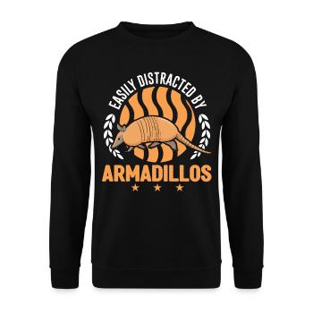 Easily distracted by Armadillo's armadillo - Unisex Sweatshirt - black - Front - Alina (178cm) & Michal (187cm)