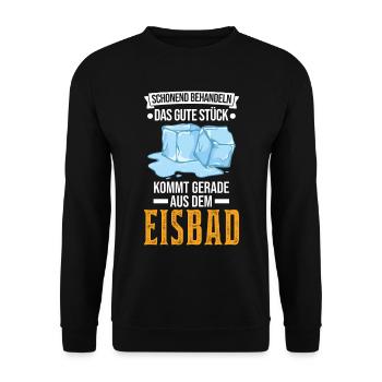 Eisbad Eisbaden Winterbad Eisschwimmen - Unisex Pullover - Schwarz - Vorne - Alina (178cm) & Michal (187cm)