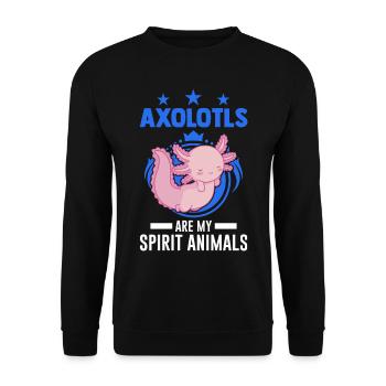 Axolotl Spirit Animal Tail Lurch - Unisex Sweatshirt - black - Front - Alina (178cm) & Michal (187cm)