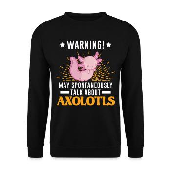 Axolotl Gift Tail Lurch - Unisex Sweatshirt - black - Front - Alina (178cm) & Michal (187cm)