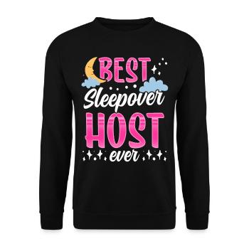 Best Overnight Host Ever Party - Unisex Sweatshirt - black - Front - Alina (178cm) & Michal (187cm)