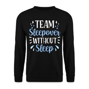 Soirée pyjama d’équipe sans sommeil Douce fête de nuit - Sweat-shirt Unisexe - noir - Devant - Alina (178cm) & Michal (187cm)