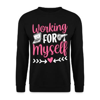I Work For Me Girl Mama CEO Founder - Unisex Sweatshirt - black - Front - Alina (178cm) & Michal (187cm)
