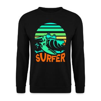 Surfer Surf planche à voile Surf - Sweat-shirt Unisexe - noir - Devant - Alina (178cm) & Michal (187cm)