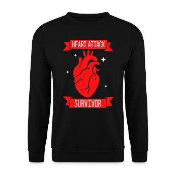 Überlebender Eines Herzinfarkts Herzinfarkt - Unisex Pullover - Schwarz - Vorne - Alina (178cm) & Michal (187cm)