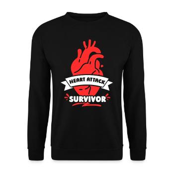 Überlebender Eines Herzinfarkts Herzinfarkt - Unisex Pullover - Schwarz - Vorne - Alina (178cm) & Michal (187cm)