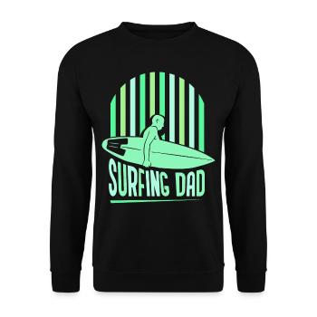 Surfender Vater Surfing Surfbrett Surfer Surfen - Unisex Pullover - Schwarz - Vorne - Alina (178cm) & Michal (187cm)