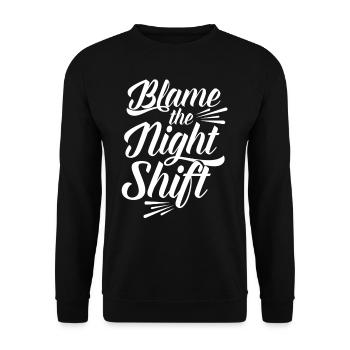 Le blâme est l’équipe de nuit qui dit l’équipe de jour - Sweat-shirt Unisexe - noir - Devant - Alina (178cm) & Michal (187cm)