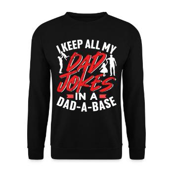 Speichere Alle Meine Dad Jokes In Einer Datenbank - Unisex Pullover - Schwarz - Vorne - Alina (178cm) & Michal (187cm)