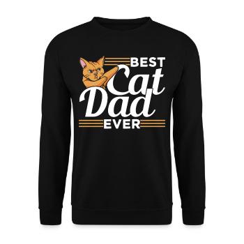 The Best Cat Dad Ever Cat Father - Unisex Sweatshirt - black - Front - Alina (178cm) & Michal (187cm)