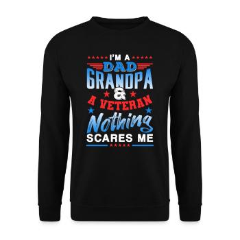 Papa Opa Veteran Nichts Macht Mir Angst Vater - Unisex Pullover - Schwarz - Vorne - Alina (178cm) & Michal (187cm)