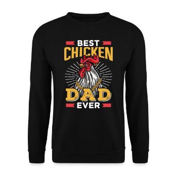 Der Beste Hühner Papa Aller Zeiten Huhn Vater - Unisex Pullover - Schwarz - Vorne - Alina (178cm) & Michal (187cm)