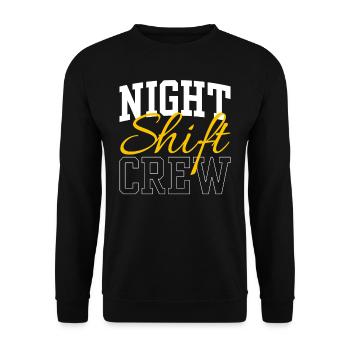 Team Night Shift Work Colleague Night Shift - Unisex Sweatshirt - black - Front - Alina (178cm) & Michal (187cm)