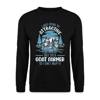Ziegenwirt Geschenk Ziegen - Unisex Pullover - Schwarz - Vorne - Alina (178cm) & Michal (187cm)