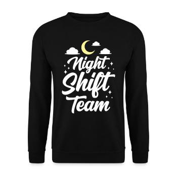 Night Shift Team Work Night Shift Colleague - Unisex Sweatshirt - black - Front - Alina (178cm) & Michal (187cm)