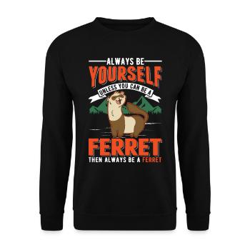 Ferret Lover Ferret Cadeau - Sweat-shirt Unisexe - noir - Devant - Alina (178cm) & Michal (187cm)