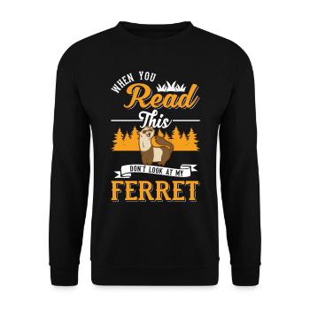Ferret Lover Ferret Cadeau - Sweat-shirt Unisexe - noir - Devant - Alina (178cm) & Michal (187cm)