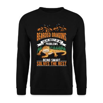 Bearded Dragon Pogona Gift - Unisex Sweatshirt - black - Front - Alina (178cm) & Michal (187cm)