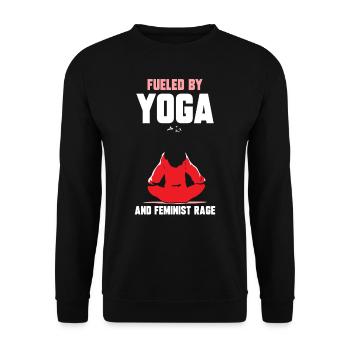 Driven by yoga and feminist anger women - Unisex Sweatshirt - black - Front - Alina (178cm) & Michal (187cm)