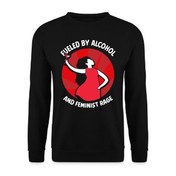 Driven by alcohol and feminist anger - Unisex Sweatshirt - black - Front - Alina (178cm) & Michal (187cm)