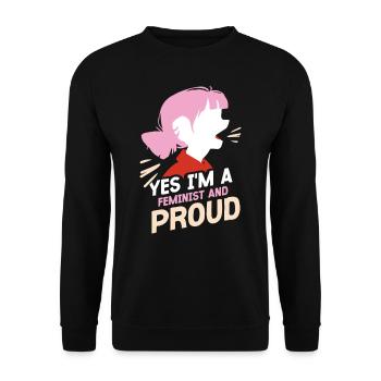Oui, je suis féministe et fière des femmes - Sweat-shirt Unisexe - noir - Devant - Alina (178cm) & Michal (187cm)
