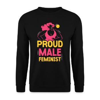 Fier féminisme féministe féminin masculin - Sweat-shirt Unisexe - noir - Devant - Alina (178cm) & Michal (187cm)