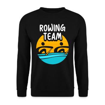 Rudermannschaft Ruderer Rudern Ruderboot Ruder - Unisex Pullover - Schwarz - Vorne - Alina (178cm) & Michal (187cm)
