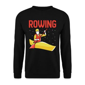Rowing Rowing Rowing Rowing Rowing Boat Rowing - Unisex Sweatshirt - black - Front - Alina (178cm) & Michal (187cm)