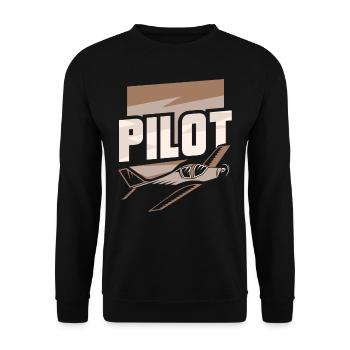 Pilot Small Aircraft Private Aircraft Light Aircraft - Unisex Sweatshirt - black - Front - Alina (178cm) & Michal (187cm)