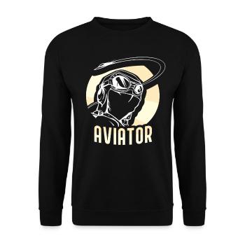 Pilot Small Aircraft Light Aircraft Pilot Jet - Unisex Sweatshirt - black - Front - Alina (178cm) & Michal (187cm)