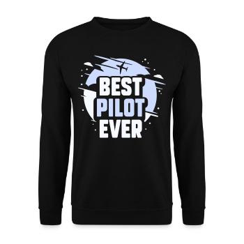 Best Pilot ever Jet Small Aircraft - Unisex Sweatshirt - black - Front - Alina (178cm) & Michal (187cm)