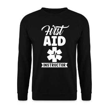 Instructor for First Aid Teacher Course Trainer - Unisex Sweatshirt - black - Front - Alina (178cm) & Michal (187cm)