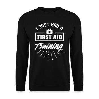 Je viens d’avoir un professeur de secourisme - Sweat-shirt Unisexe - noir - Devant - Alina (178cm) & Michal (187cm)