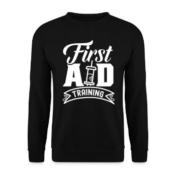 Training in First Aid Course First Aid - Unisex Sweatshirt - black - Front - Alina (178cm) & Michal (187cm)